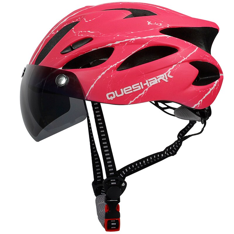 Queshark Fahrrad Helm Ultraleicht aufbringen Fahrrad Helm Reiten Berg Straße Fahrrad Angeformten Radfahren Helme Mit Brille