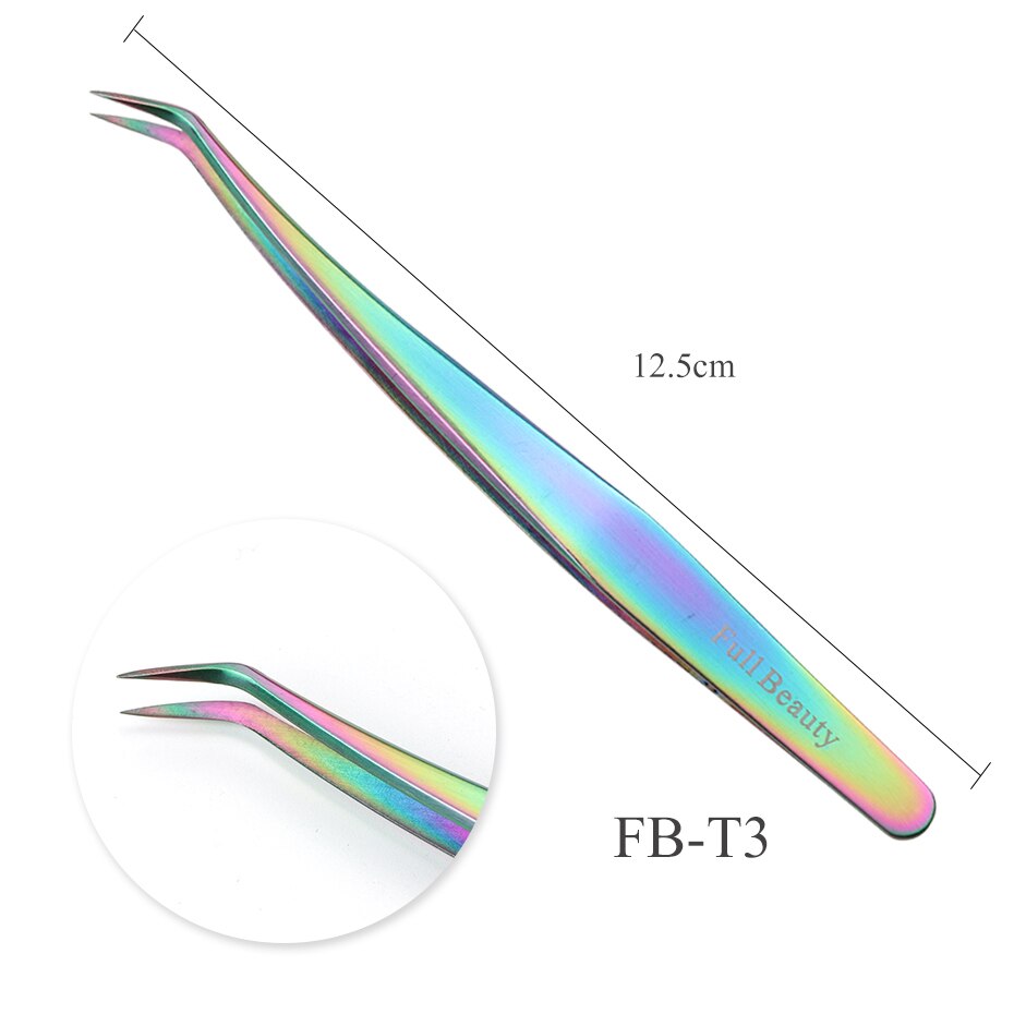 4 rodzaje prostych, zakrzywionych, tęczowych pęustawić robić przedłużania rzęs, makijażu, manicure, precyzyjnego wybierania, profesjonalnej pęsety robić brwi, fbt 1-4: Fb -t3