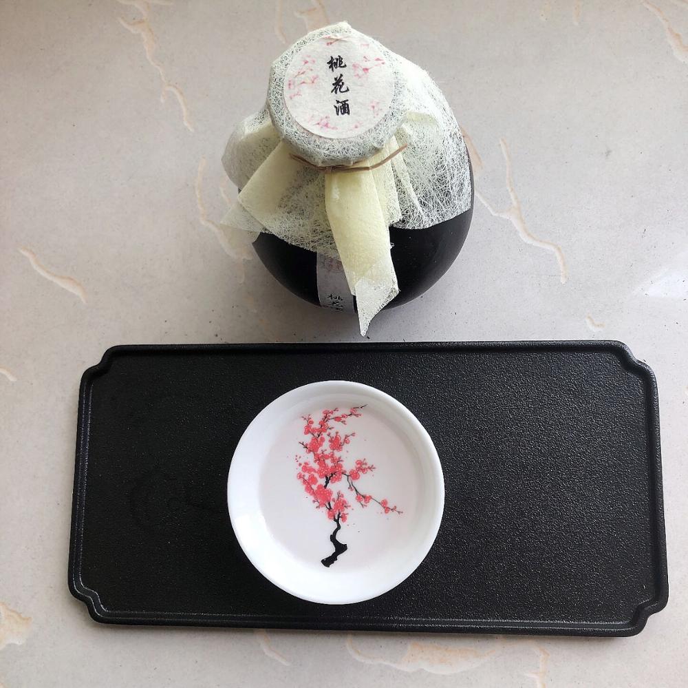 Japanese-style Cherry flower plum flower Cat Sake Cup 17 ℃ Cold water Discoloration Cup Bowl Ceramic Peach Blossom wine Cup: Light Grey