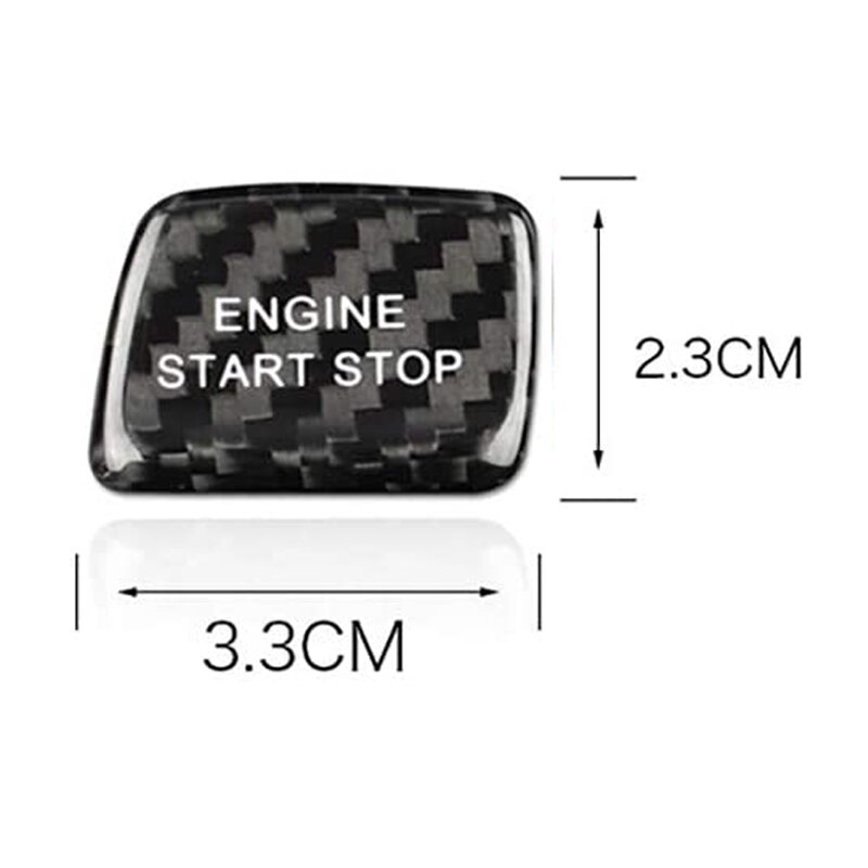 for Chevrolet Camaro Carbon Fiber Car Engine Start Stop Switch Button Trim Cover Stickers Accessories