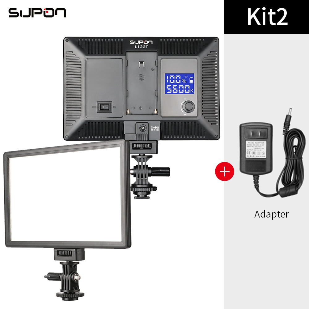Supon L122T 3300K-5600K Camera Led Licht Ultra Dunne Lcd Bi-Kleur Studio Video Light Lamp panel Aro De Luz Led Para Maquillaje