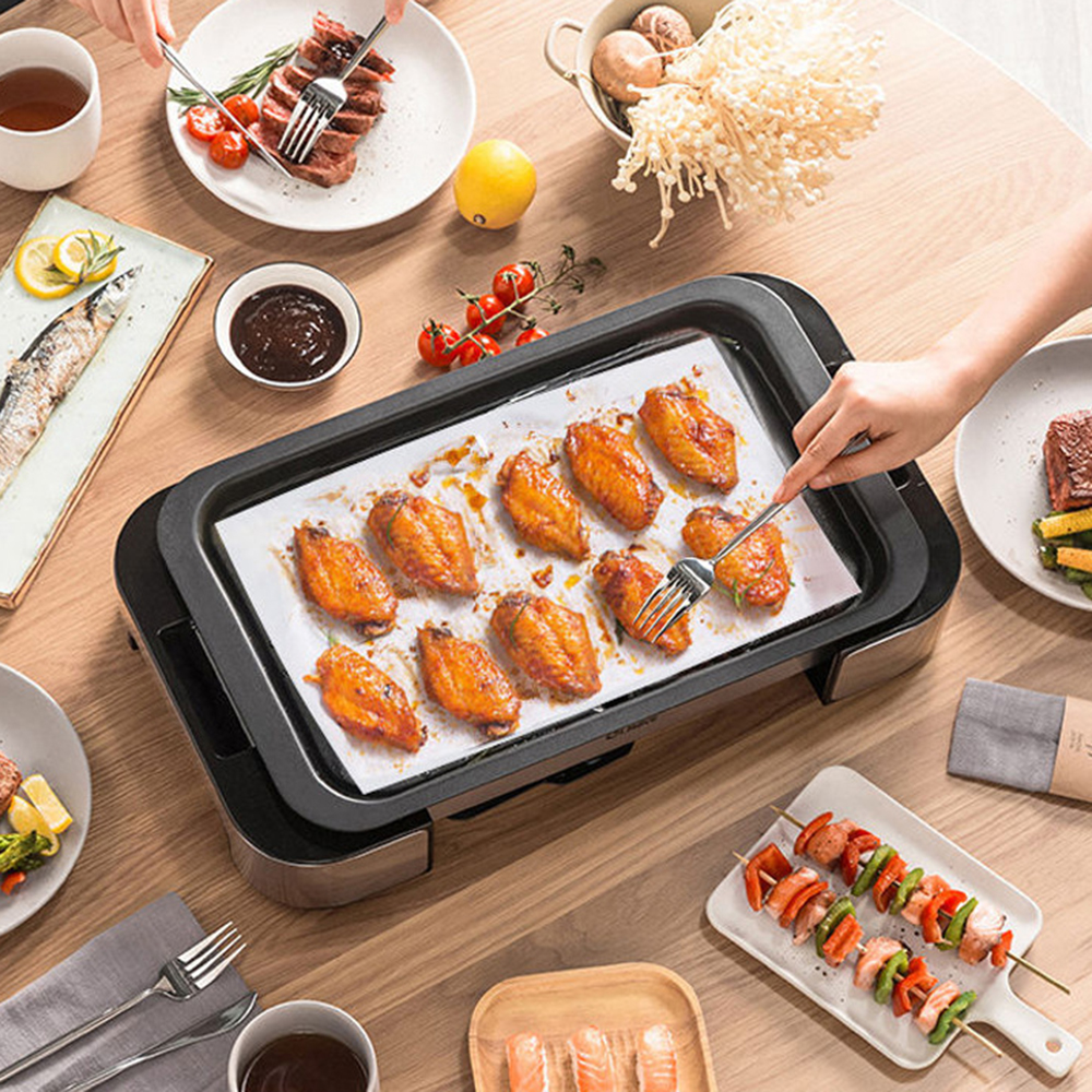 100Pcs Baking Paper Silicone Non Stick Greaseproof Cooking Sheets Parchment For Ie Making Meat, Fish, Biscuits, Cookies