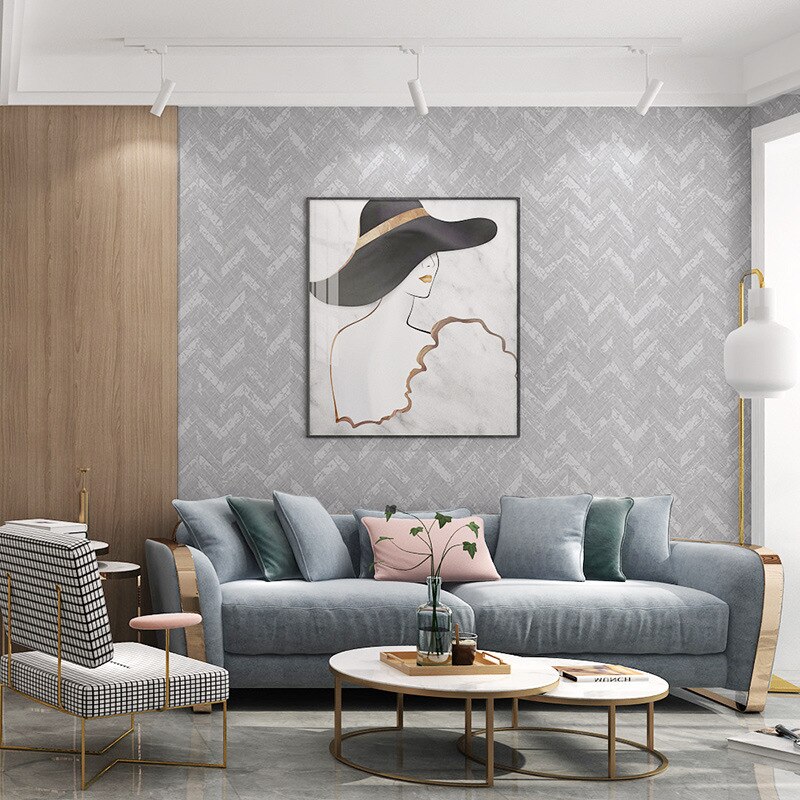 50cm x1m Nordic Luxury Wall Paper Geometric Diamond Bedroom Study Wallpaper TV Background Non-woven Wallpaper for Living Room