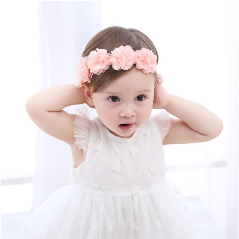 Baby Prinzessin Stirnband Spitze Blume Elastische Blumen- Haar Zubehör Für Baby Mädchen Turban freundlicher Haar Band Fotografie Bandeau