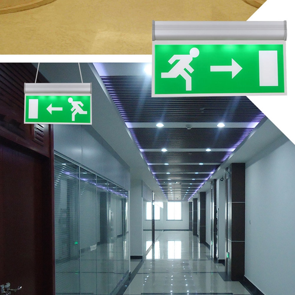 Safety LED Emergency Exit Lighting Sign Light Evacuation Indicator Light Automatic Detect Repair Lights