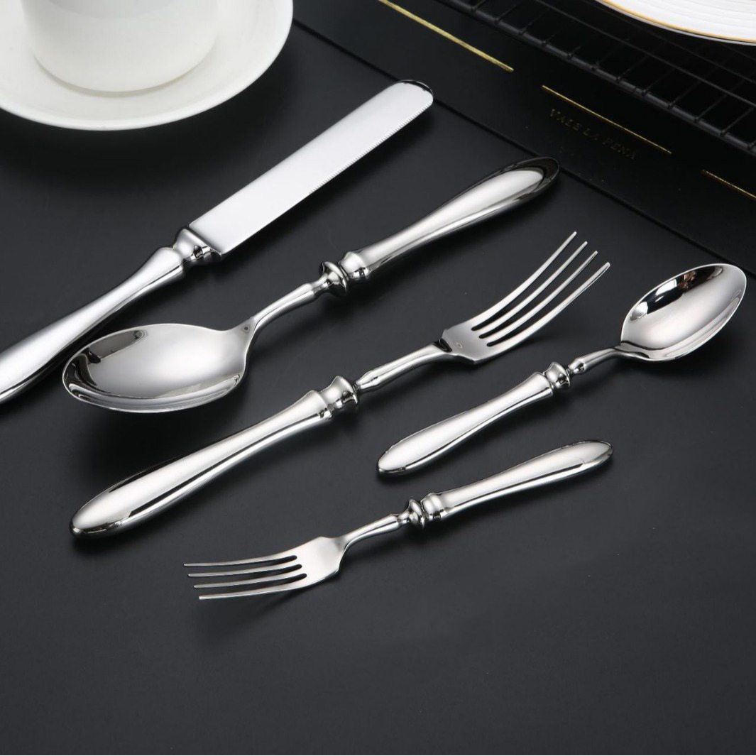 Ensemble de couverts en acier inoxydable 18/10, 5 pièces, manche romain, vaisselle de luxe, couteau à Steak, fourchette cuillère, vaisselle, couverts lavables au lave-vaisselle