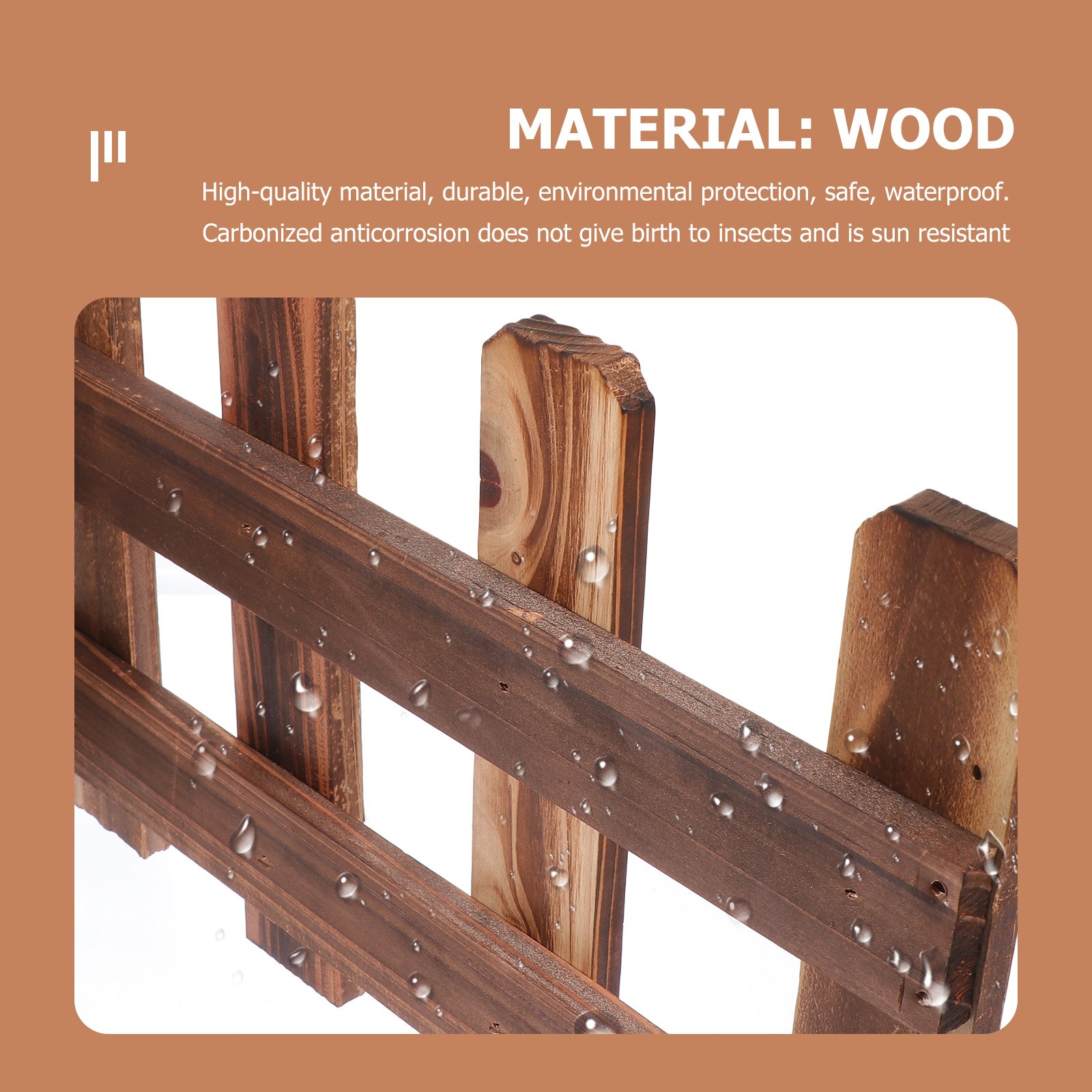 1pc Outdoor Yard Wooden Fence Decorative Yard Fence Garden Grass Fence