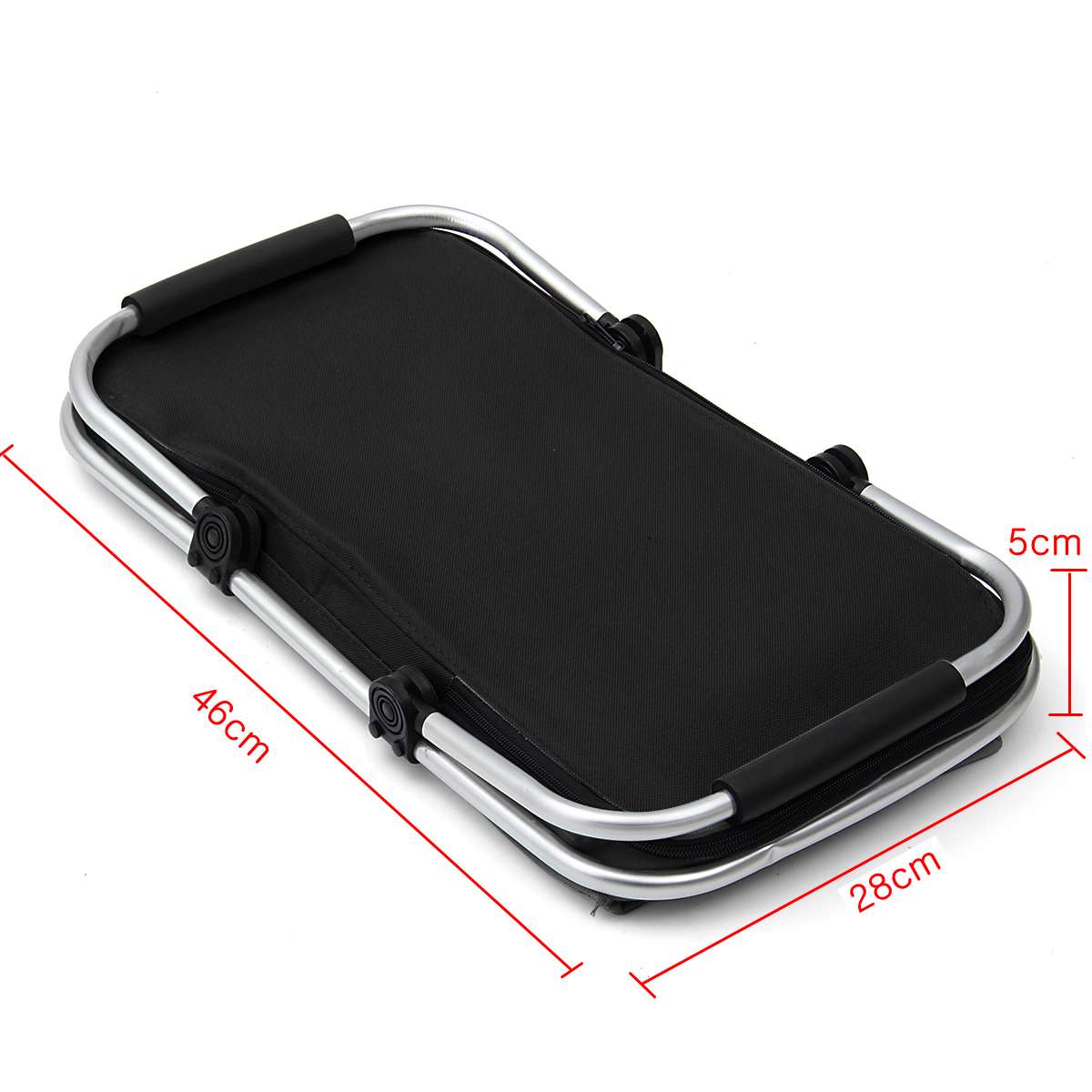 30L bolso de picnic plegable Camping senderismo bolsa de almuerzo aislada cesta de pícnic para el aire libre nevera cesto caja de almacenamiento portátil negro