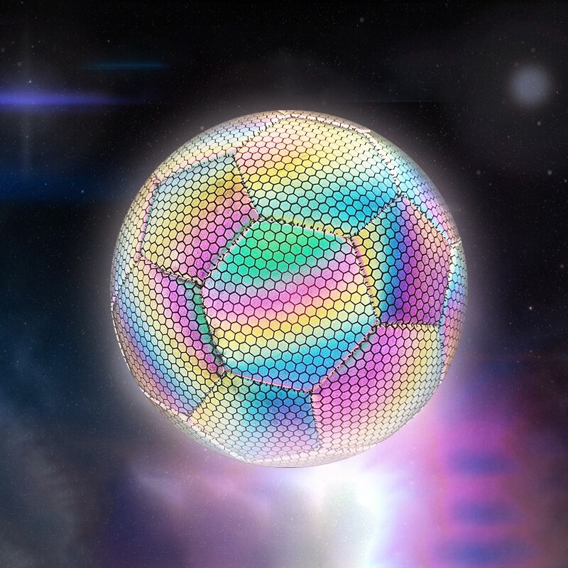 Reflektierende FußBall Ball leuchtend Nacht glühen Fußbälle Erwachsene Art Ausbildung Größe5 Fußbälle Kamera Blitz Reflektierende