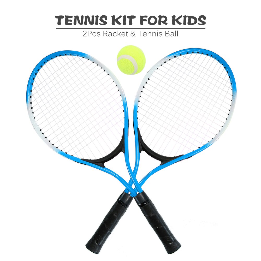 Raqueta de tenis de 2 uds. Para niños, raqueta de entrenamiento con 1 pelota de tenis y bolsa de cubierta para niños y jóvenes raquetas de tenis para niños