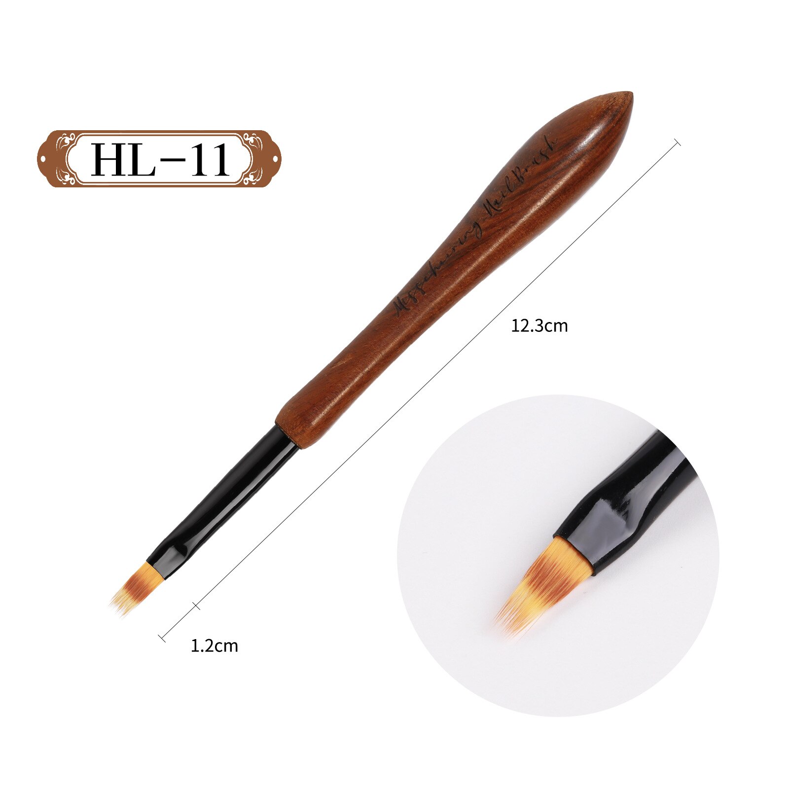 1Pcs Japan Kalebas Walnoot Hout Nail Art Brush Dot Tekening Schilderen Carving Geleidelijke Verven Franse Uv Builder Gel Polish liner Pen: HL11