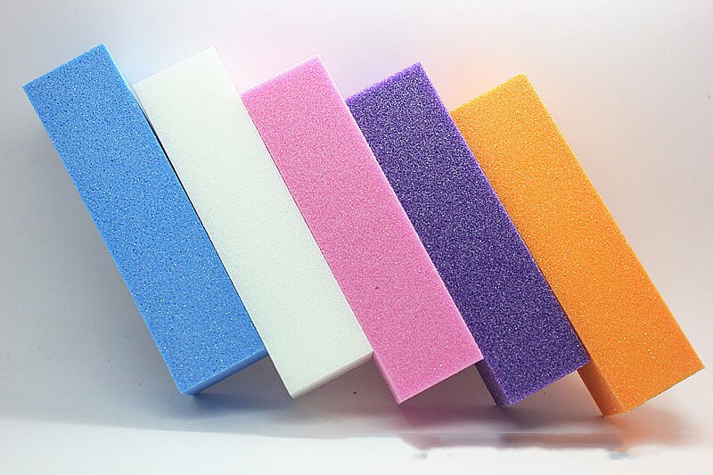 10 Teile/los Nagel Veilchen Puffer-polier Block Schleif Datei 4 seitige, 5 farben 240 Streugut nagel/manikübetreffend schleifen polieren Block, LO11
