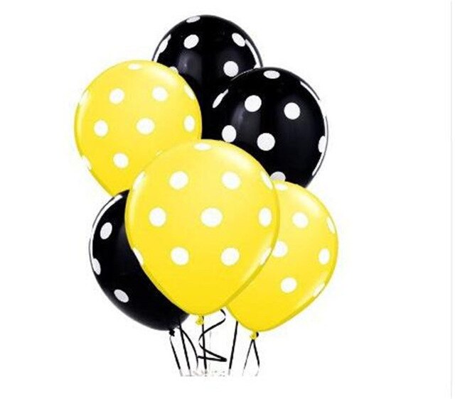 Ballons gonflables en Latex 24 pièces, 12 pouces, à pois, rouge et noir, ballon à Air pour fête pour enfants, pour cérémonie, pour anniversaire, pour bébés: Yellow and Black