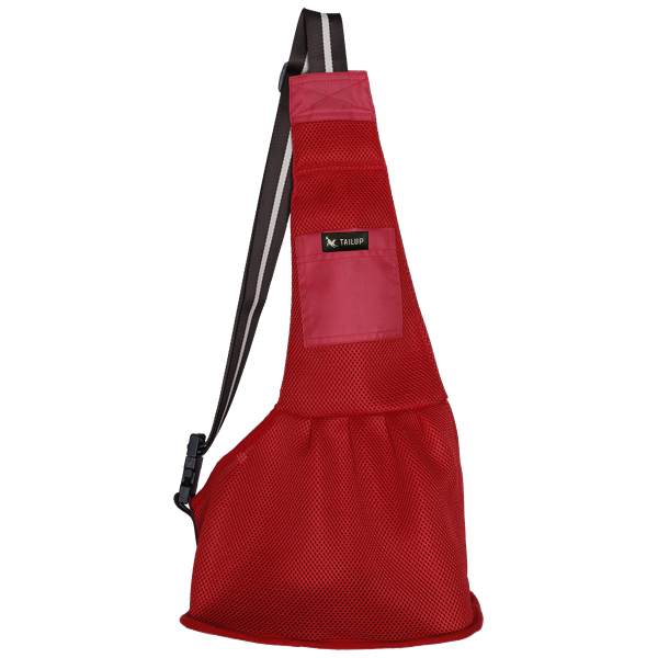 TAILUP Pet Dog Carrying Bag Mesh Cloth Puppy Chihuahua Yorkies Small Cat Slings Backpack: mesh red / M