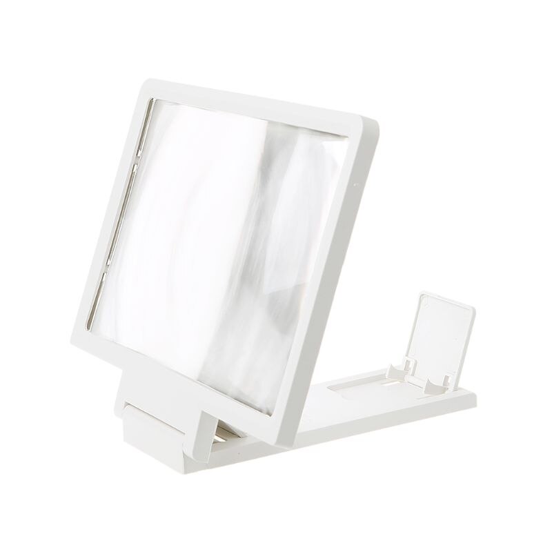 3D Screen Versterker Mobiele Telefoon Vergrootglas Hd Stand Voor Video Vouwen Screen Vergrote Ogen Bescherming Houder: WHITE