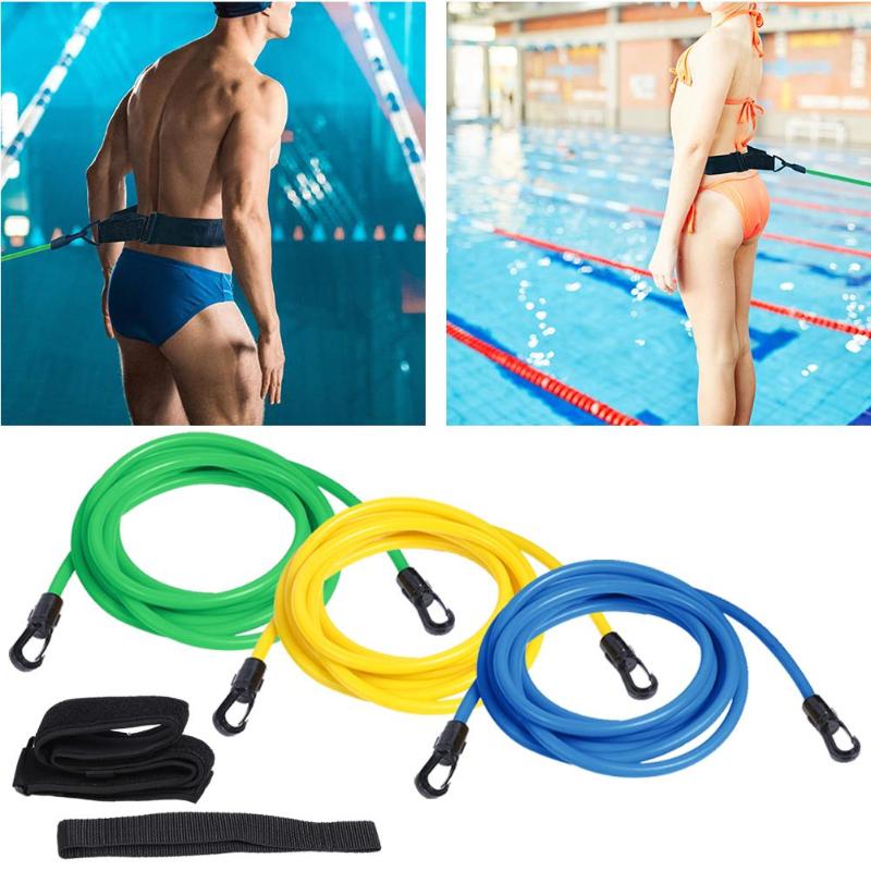 Adjustable Swim Training Resistance Elastic Belt Safety Rope Swimming Pool Latex Tubes Various Specifications Styles Accessories