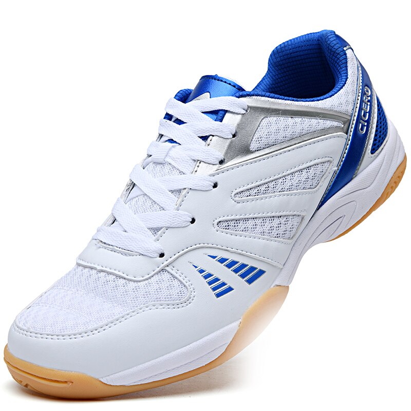 Volleyball Men Shoes Outdoor Lightweight Volleyball Trainers Women Anti Slip Badminton Sneakers Tennis Shoes Kids: WhiteBlue / 4