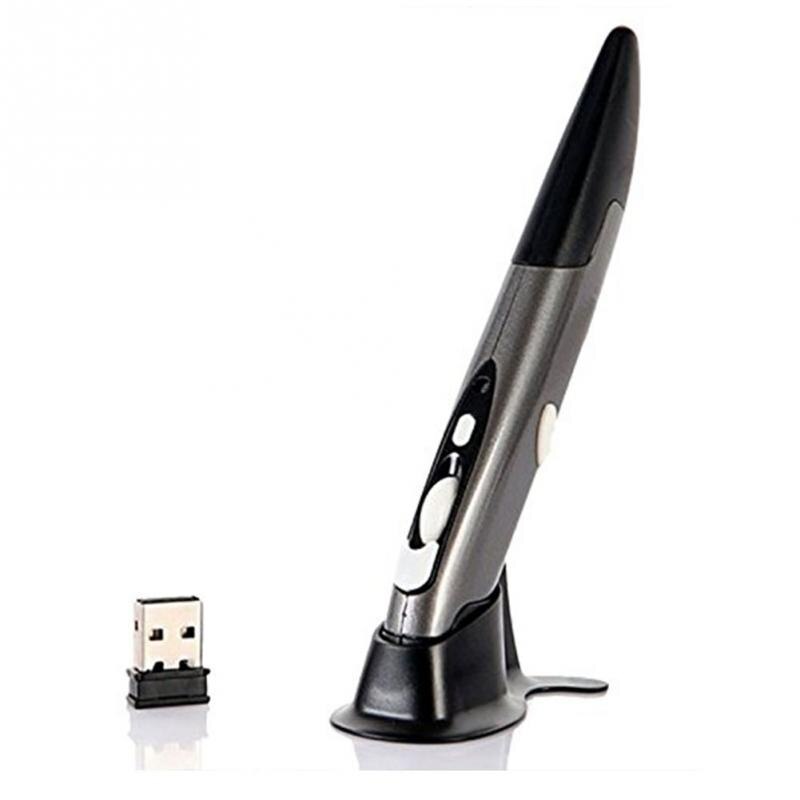2.4G Draadloze Optische Presenter Ergonomisch Pen Muis Voor Tablet Laptop Pc Desktop Pen Vormige Voor Handschrift Input Muis: Gray