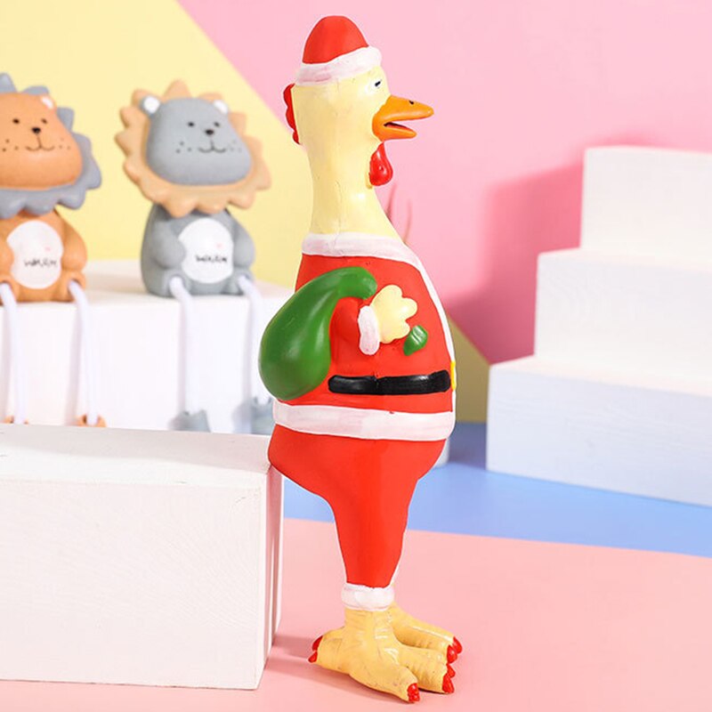 Screaming Chicken Pets Dog Toys Christmas Squeeze Squeaky Sound Funny Toy Safety Rubber For Dogs Molar Chew Toys