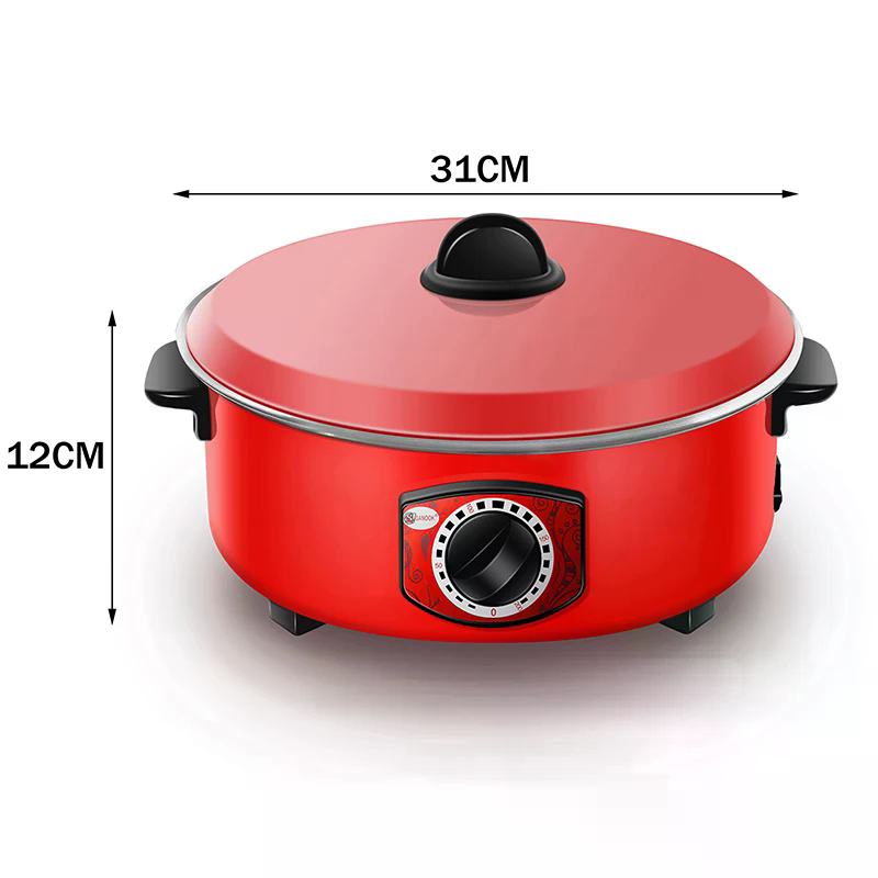 12 tommer multifunktionel elektrisk gryde non-stick stegepande multicooker suppe hotpot til hjemmekøkken madlavningsartikler