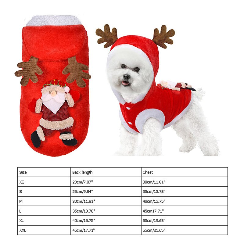 Kerst Hond Kleding Katoen Winter Kleding Voor Kleine Honden Teddy Kleding Puppy Coat Warm Hond Hoodies Chihuahua Overalls Voor Hond