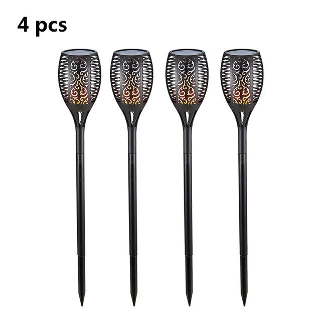 12 LED Flickering Flame Solar Light Outdoor Waterproof Solar Powered Buried Lamp Garden Decoration Landscape Lawn Solar Light: 4 pieces