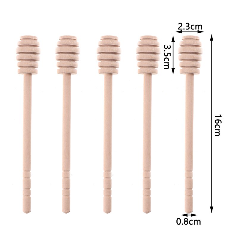 5 stuks mini houten honinglepel, honing roerstaafje voor honingpot, milieuvriendelijke lange steel mengstaaf, dessertgereedschap: Blauw