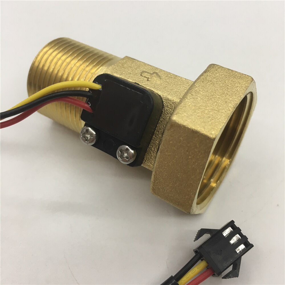 External 3/4"-Internal 1" Brass copper water flow sensor Turbine meter Magnetic Hall effect sensor