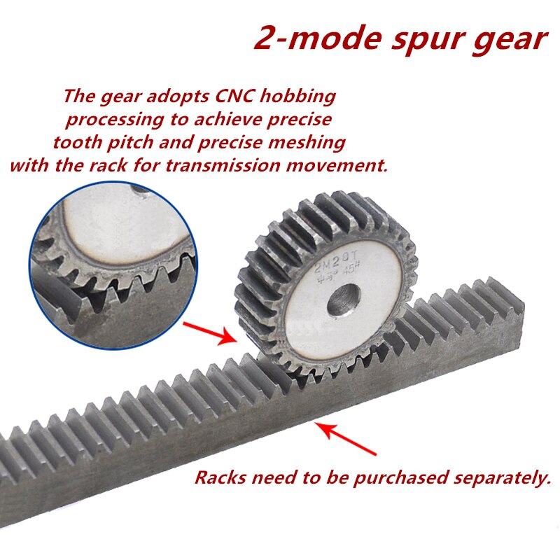 1pc 2Mod 42T 43T 44T 45T 46T 47T 48T 49T 50T 51T 52T-57T 45# Steel Metal Spur Gear 2 Module Moter Gear Wheel 42 Teeth-57 Teeth