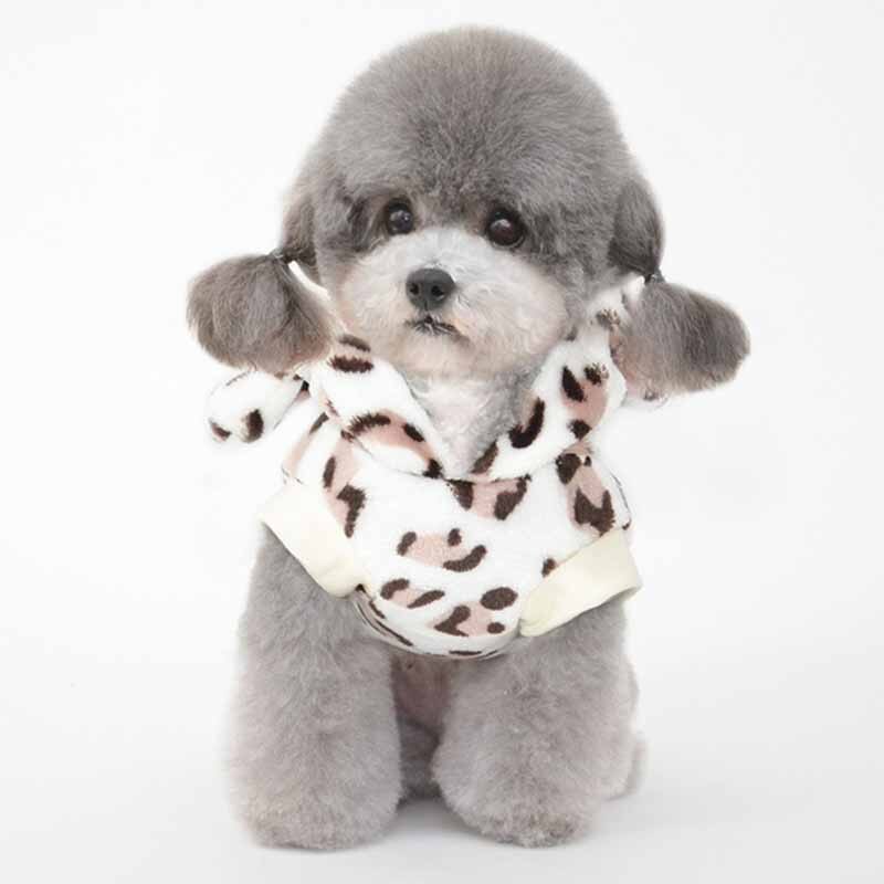 Vêtements pour animaux de compagnie à imprimé léopard automne et hiver, vêtements pour chiots, vêtements pour chiens à deux pattes, vêtements pour chats, vêtements pour chats, vêtements en peluche
