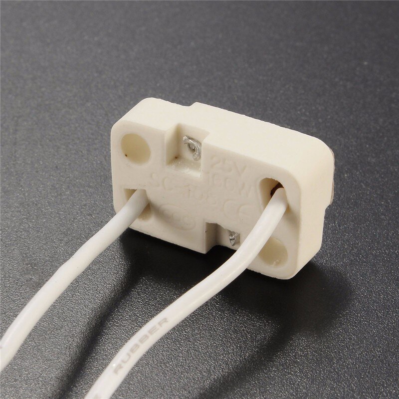 5pcs Ceramic MR16/GU5.3 Lamp Base Lampholders Socket LED Bulb Halogen Light Lamp Holder Connector Wire 110-240V