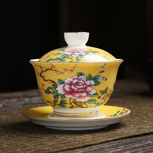 Nytårs te te terrin kop emalje forretning kinesisk stil drinkware servise te sæt kung fu tilbehør: C 1 stk