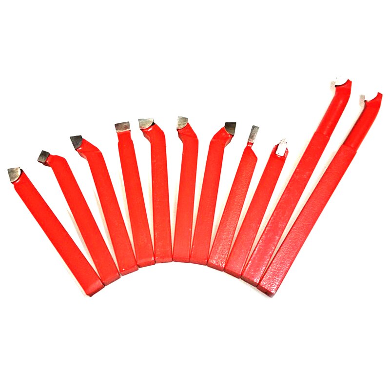 11Pcs 10X10 Mm, carbide Tip Getipt Bit Set Gesoldeerde Frees Gereedschappen Voor Metalen Cnc Draaibank, Lassen Draaien Gereedschaphouder