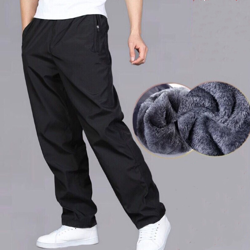 Mannen Winter Warme Broek Dikker Trainingsbroek Mannen Plus Fluwelen Gewatteerde Broek Slanke Grote Maat Solid Trend Sport Jogges l-6XL