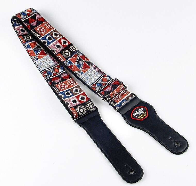 Guitar electric guitar strap classical national style embroidery electric guitar straps: Red