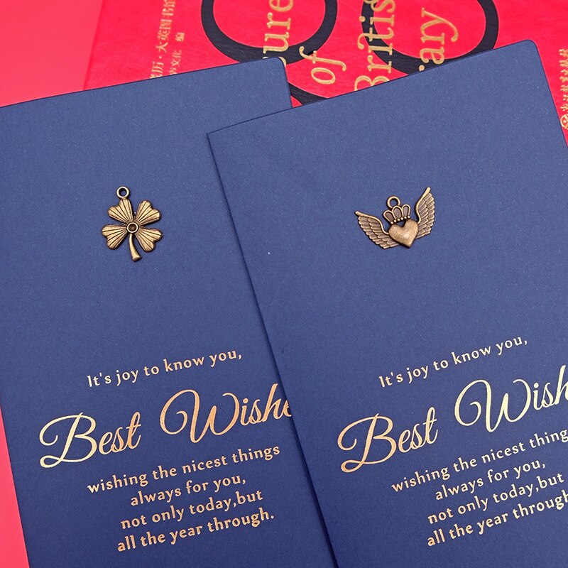 10Pcs Blue Wenskaart Postkaart Verjaardag Brief Envelop Jaar Card Set Bericht Kaart