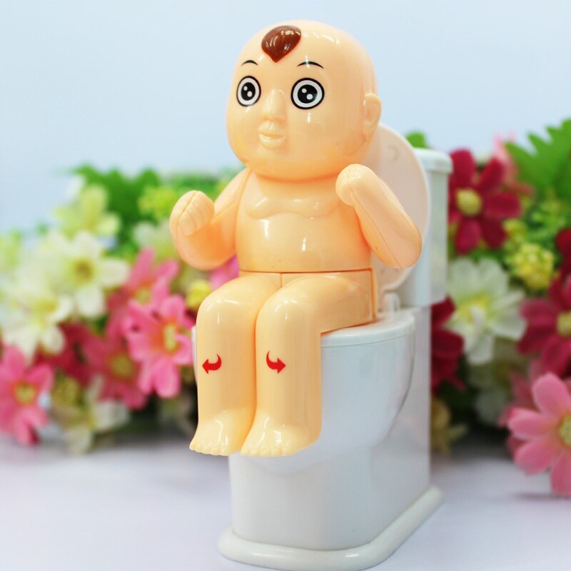 Funny Joke Water Spray Toilet Toy Tricky Toilet Seat Person Strange April Fool's Day Spoof Vent Toy Random Color 1PC