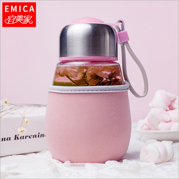 botella de infusión de té portátil de grado alimenticio anti Taza de Viaje Infusor de té de vidrio para estudiantes Taza de Viaje