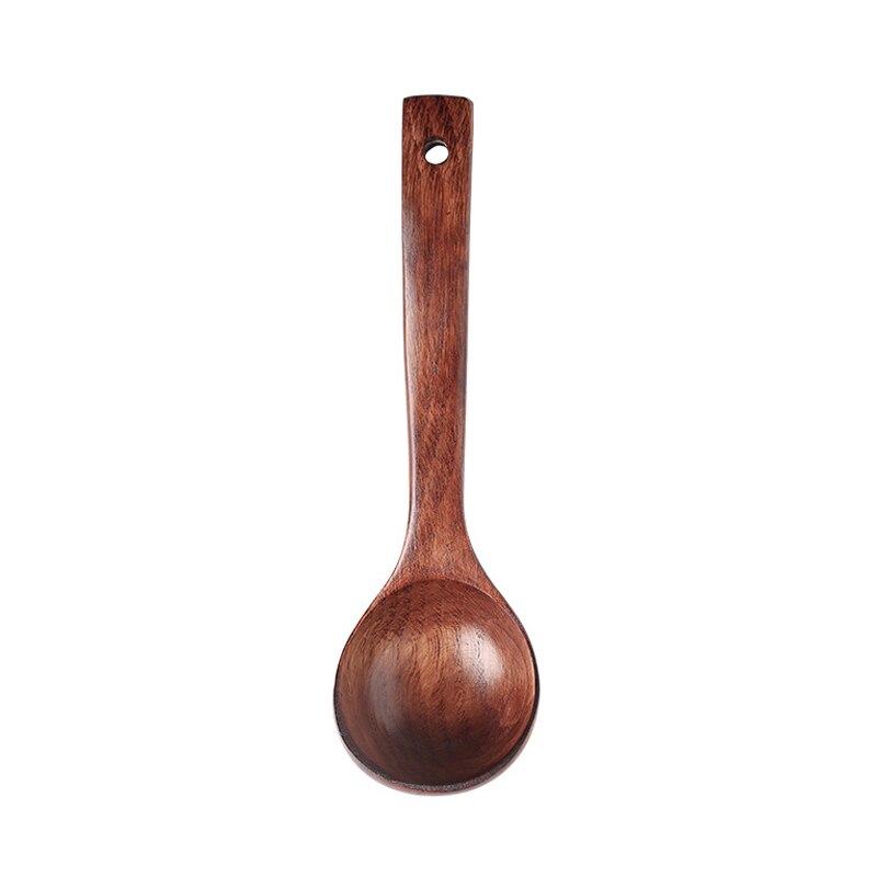 Djup träslev skopa återanvändbar matlagningssked serveringsslev i japansk stil kökssoppa gröt redskap redskap s/m/l: 24 x 7cm