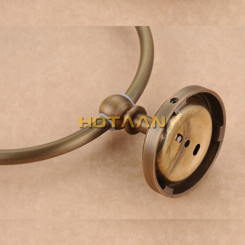 , , Badkamer Handdoekhouder, massief Messing Muur Gemonteerde Ronde Antieke Koperen Handdoek Ring, Handdoekenrek, YT-12291