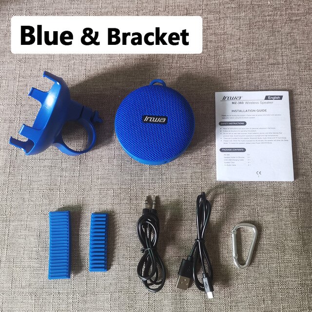 Krachtige Outdoor Fiets Bluetooth Luidspreker Draagbare Riding Kolom Waterdichte Akoestiek Geluid Boombox Soundbar Woofer Handen Gratis: Blue