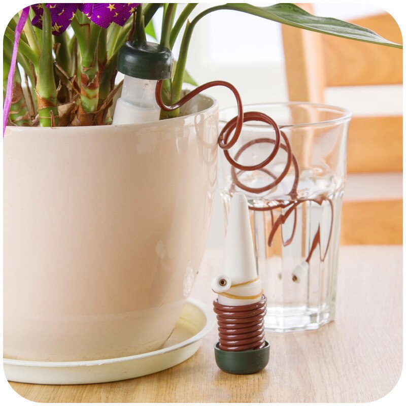 DIY Indoor Automatic Drip Irrigation Device Moving Plant Potted Waterer Bottles for Plant Waterer Ceramic Probes garden tools