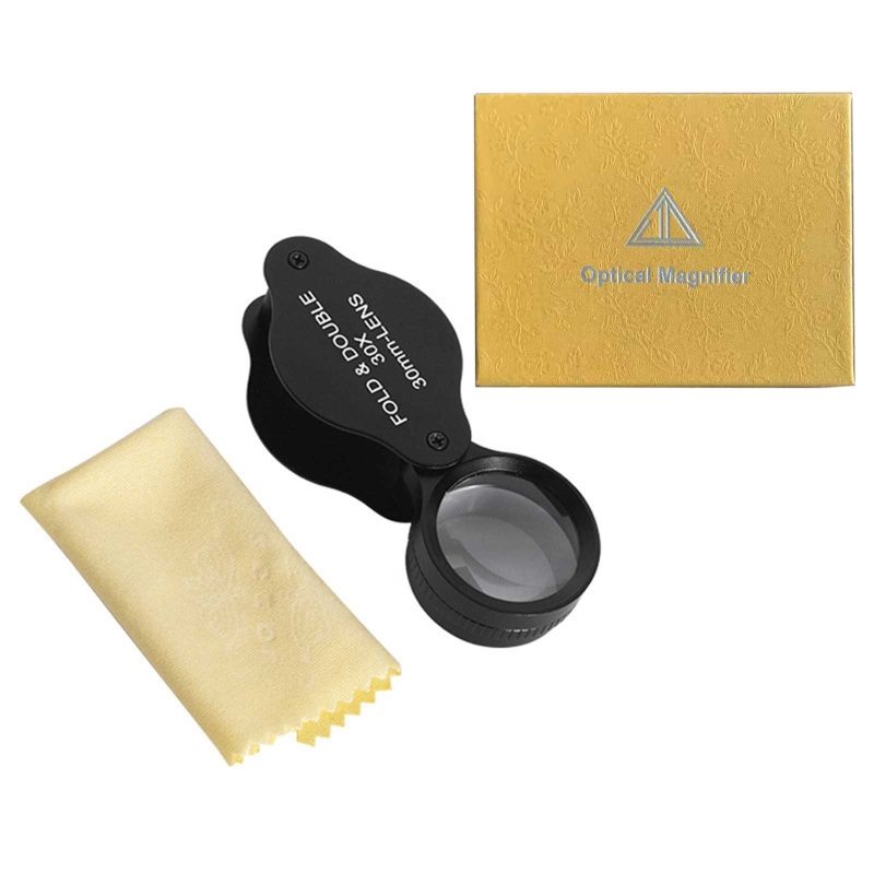 Magnifying Glass 30X Optics Loupes Magnifier Loop Portable Pocket Magnifier: gift box