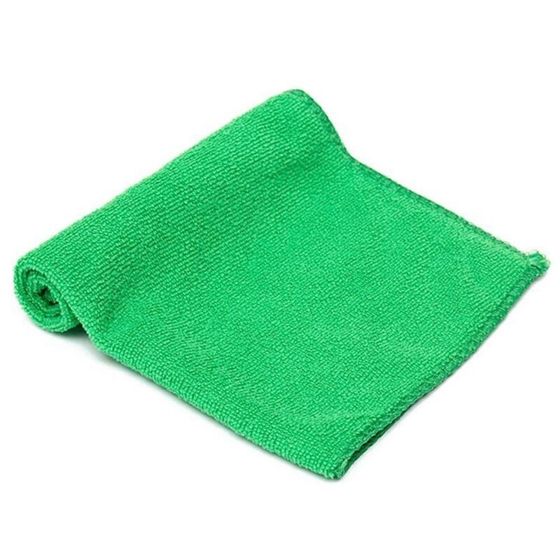 Plumero de limpieza de toalla de lavado de coche, práctico, suave, verde, microfibra, 10 unidades