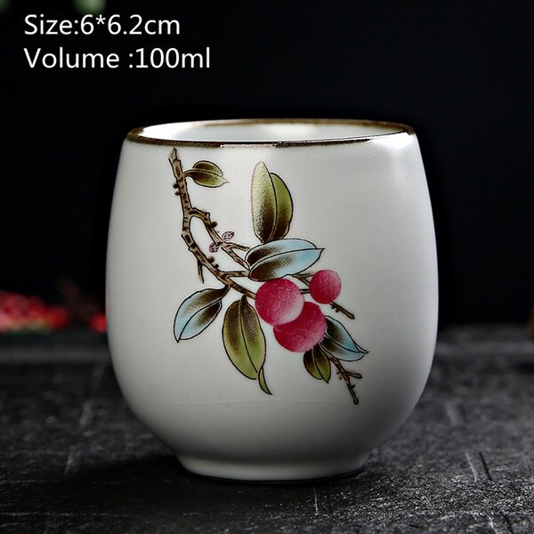 100Ml Uw Oven Keramische Retro Thee Cup Porselein Theekopje Handgeschilderd Thee Kom Ceremony Accessoires Home Decor: A