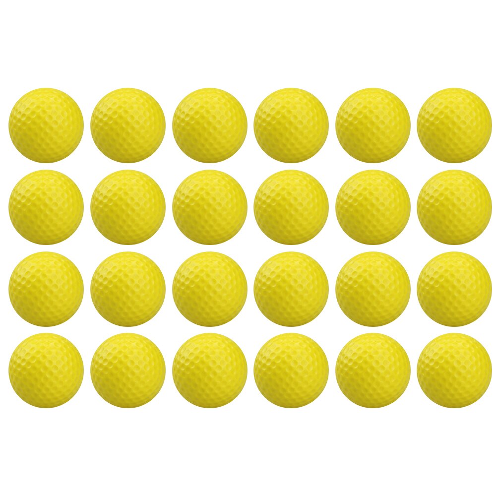 24 piezas de práctica de bolas de golf de espuma de poliuretano suave color de esponja pelotas de golf a granel elástico suministros de entrenamiento para interiores y exteriores: 24Pcs Yellow
