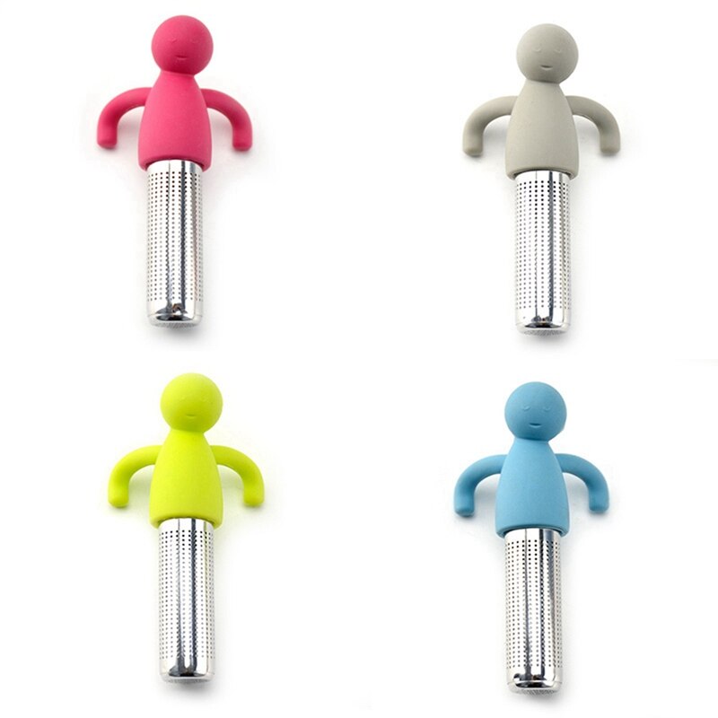 4Pcs Ultra Fine Mesh Stainless Steel Tea Infuser Tea Strainer Multifunctional Kitchen Tools Humanoid Tea Leak: Default Title