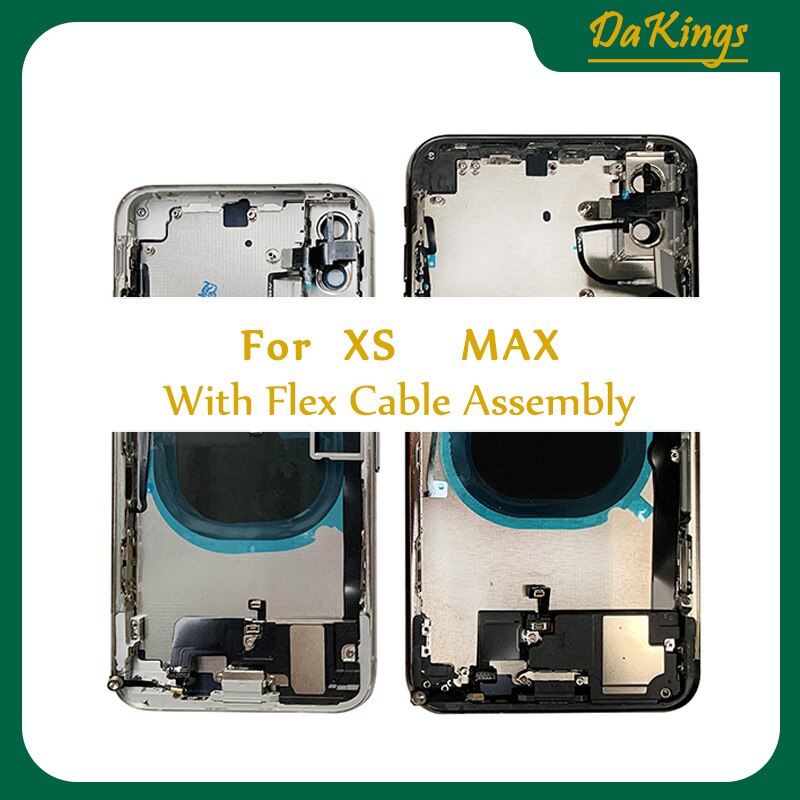 X Voor Iphone X Xs Xr Xsmax Max Volledige Terug Behuizing Rear Batterij Cover Deur Midden Frame Chassis + Glas met Flex Kabel Assemblage