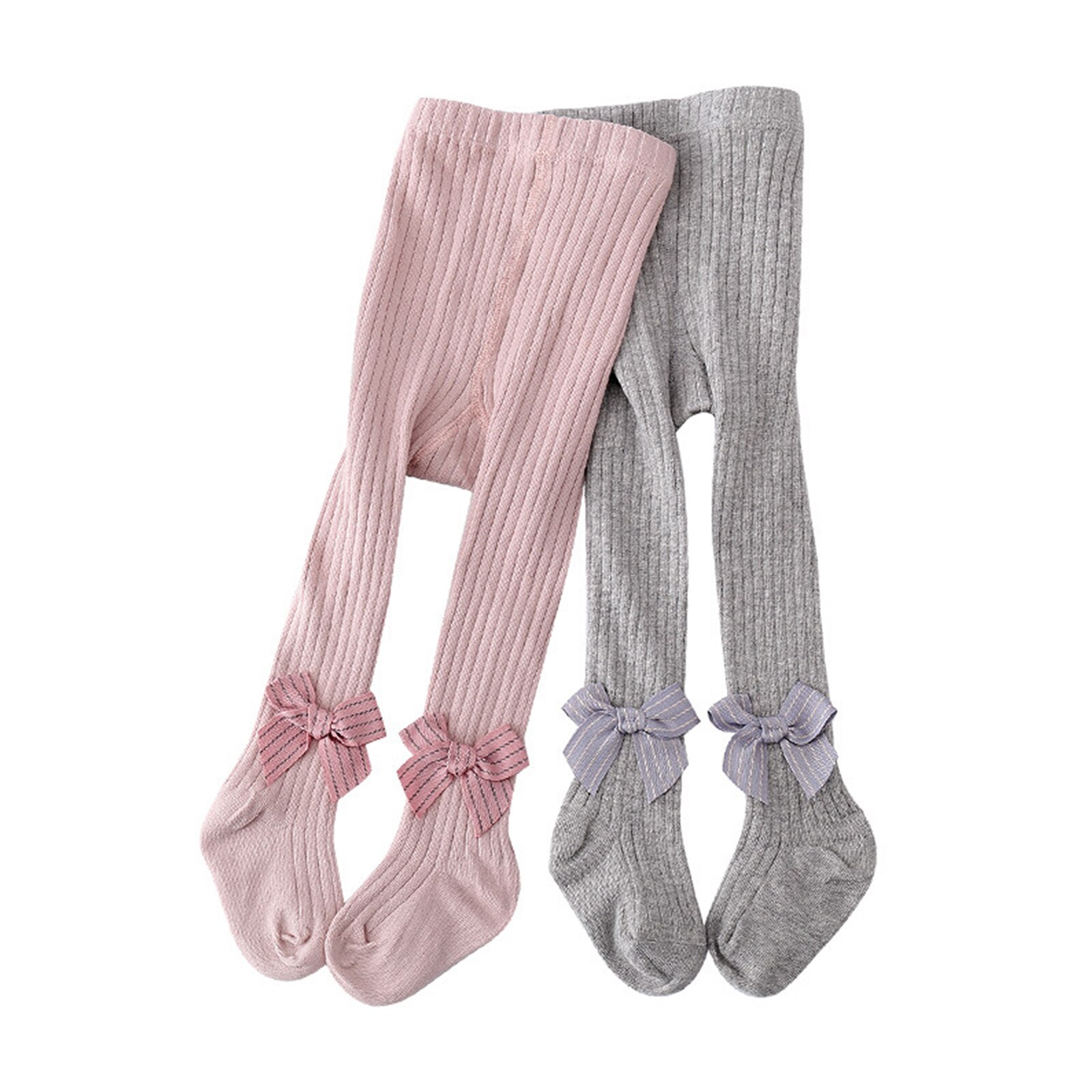 Collants côtelés à nœud papillon pour enfants filles de 0 à 24M, solides et élégants, à la