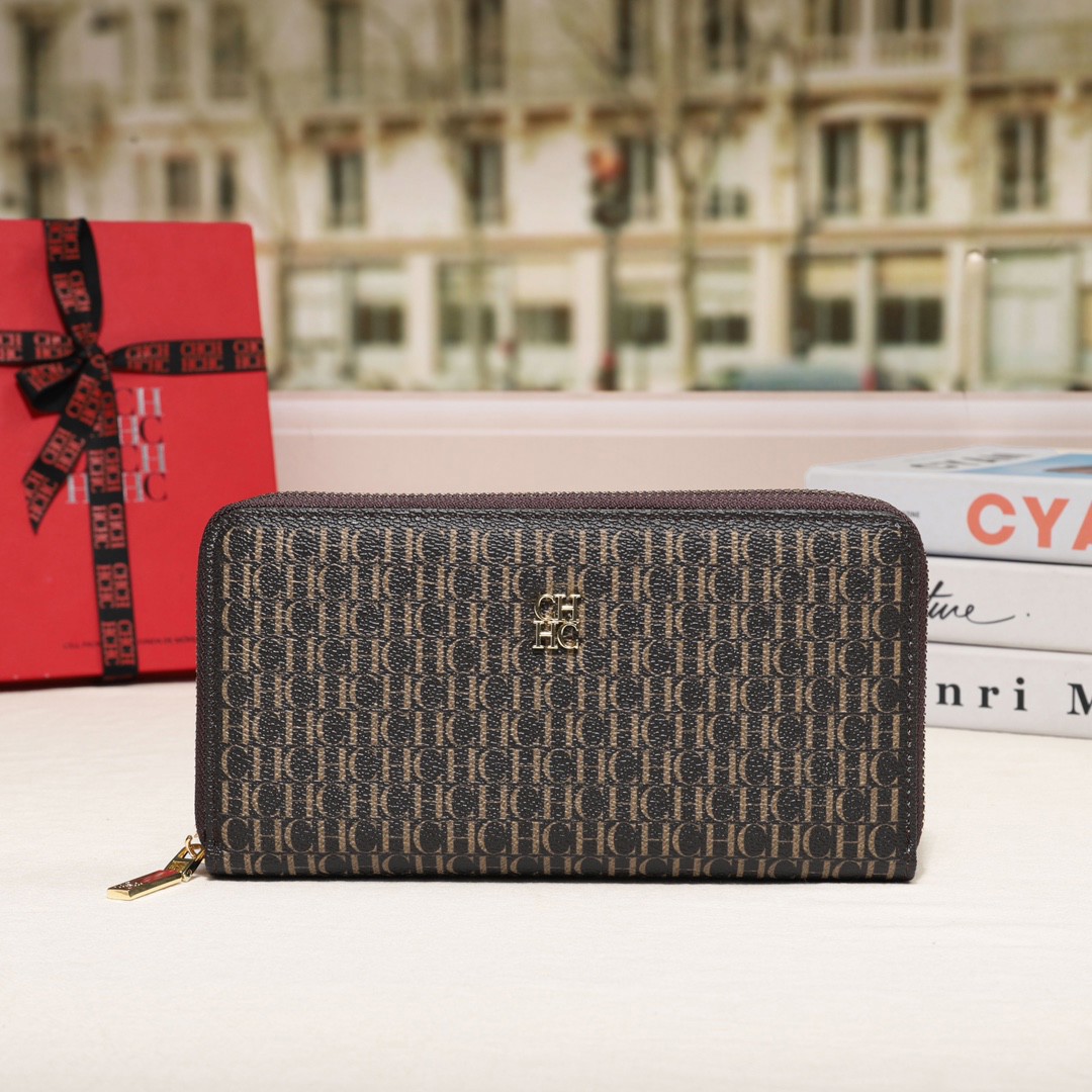 CH Premium Folding Printed Monogrammed Luxury Women's Handbags Square Wallet Classic Vintage: Clear